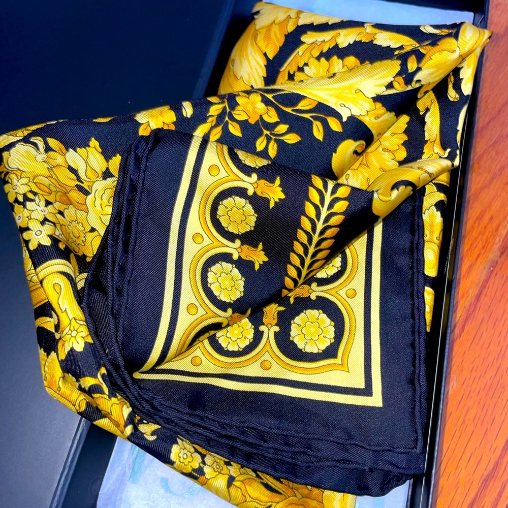 Versace silk head scarf